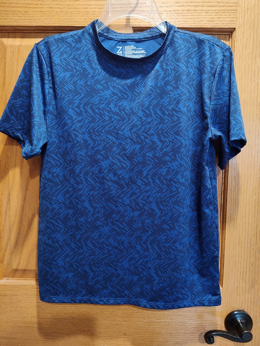 Z By Zella Boys Blue Clematis Patterned Performance Tee, XL